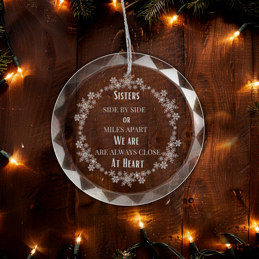 Classic Elegance Round Glass Engraved Premium Ornament With Gift Box-[Heartfelt Family Gift]