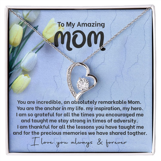 Mom My Anchor Forever Love Heart Necklace-FashionFinds4U