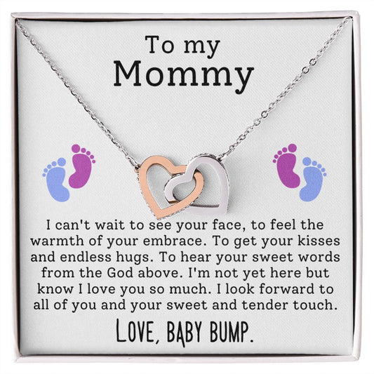 Mom To Be Pregnancy Baby Feet - Interlocking Hearts Necklace-FashionFinds4U