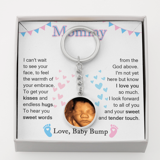 Mommy To Be Keepsake Gift From Baby Bump, Pregnancy Scan Keychain, Birthday Gift For New Mom, Ultrasound Gift, Sonogram Keychain For Mommy-FashionFinds4U