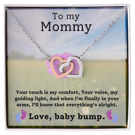 Mommy To Be Pregnancy Gift Interlocking Heart Necklace-FashionFinds4U