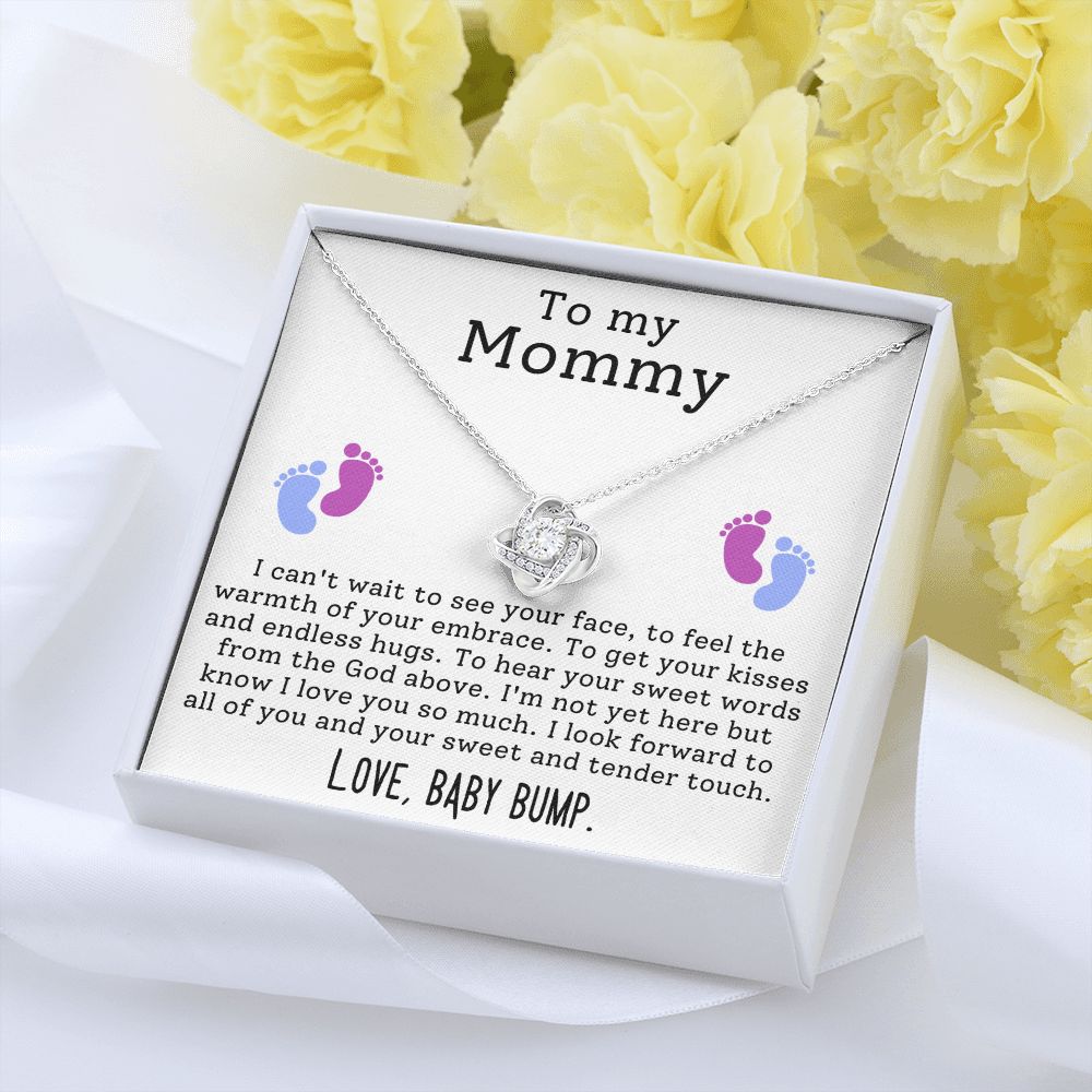 Mommy To Be Pregnancy Gift Love Knot Necklace-FashionFinds4U