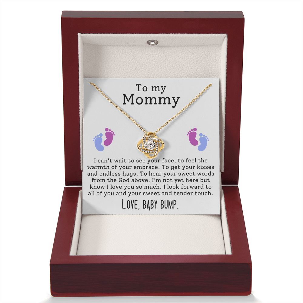 Mommy To Be Pregnancy Gift Love Knot Necklace-FashionFinds4U