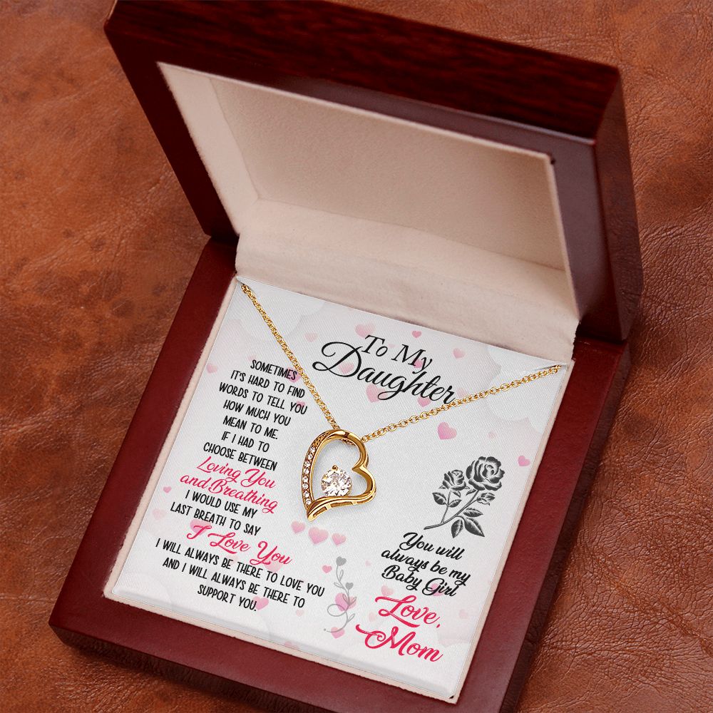 Daughter Always My Baby Girl Forever Love Heart Necklace-FashionFinds4U