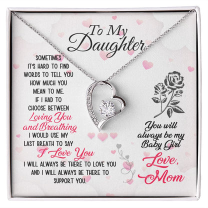 Daughter Always My Baby Girl Forever Love Heart Necklace-FashionFinds4U