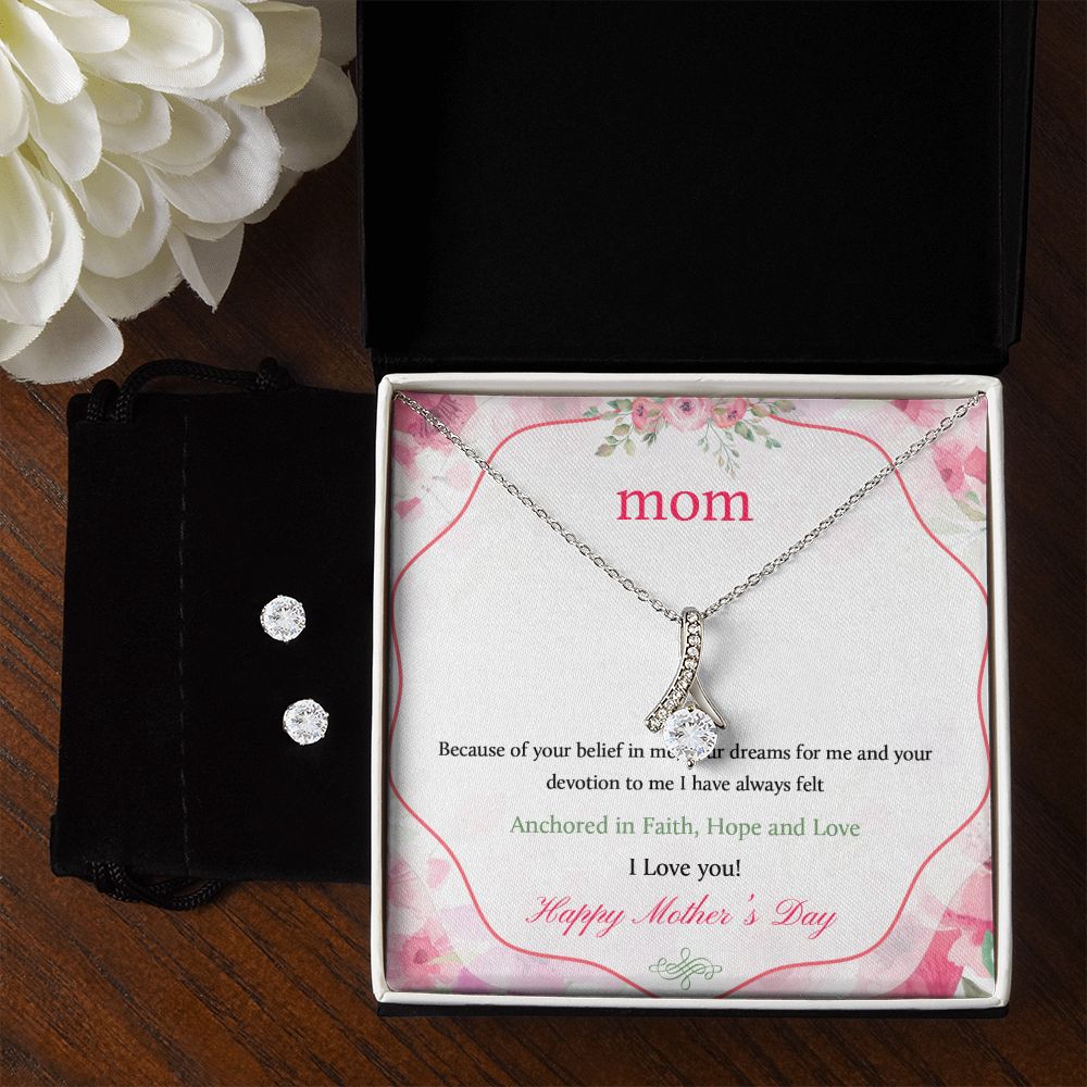 Mother's Day Anchored In Faith Alluring Beauty Necklace Earring Set-FashionFinds4U