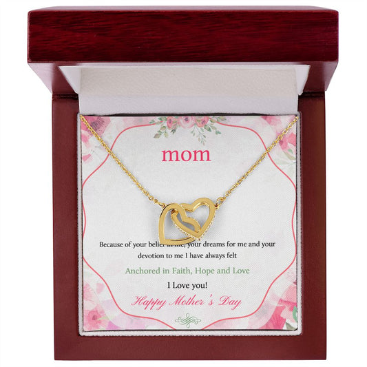 Mother's Day Anchored In Faith Interlocking Hearts Necklace-FashionFinds4U