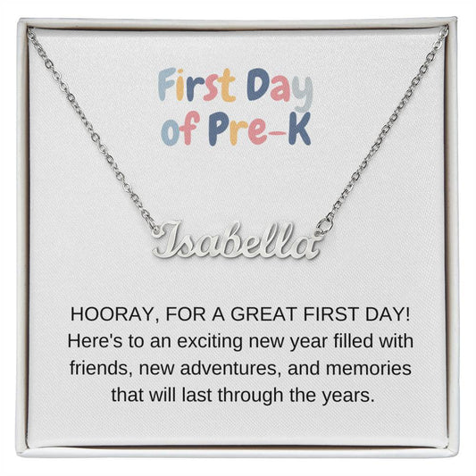 Personalized Name Necklace First Day of Pre-K-FashionFinds4U