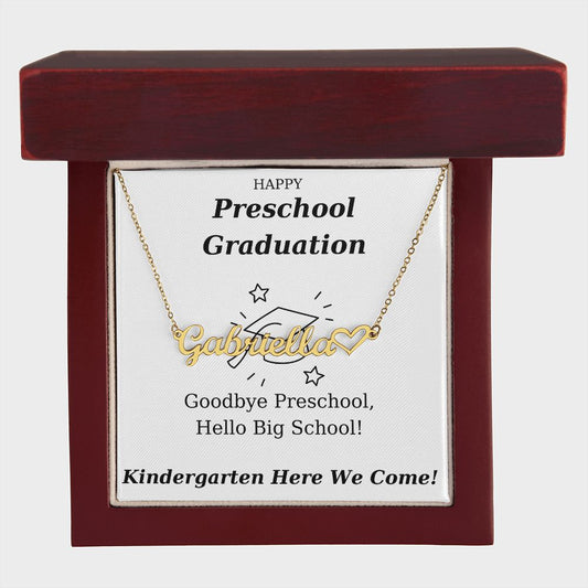 Preschool Graduation - Personalized Name Necklace With Heart-FashionFinds4U