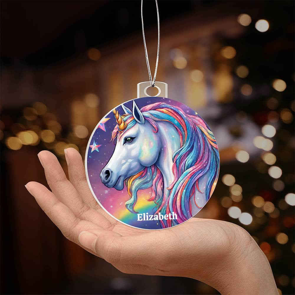 Unicorn Acrylic Christmas Ornament-[product type]