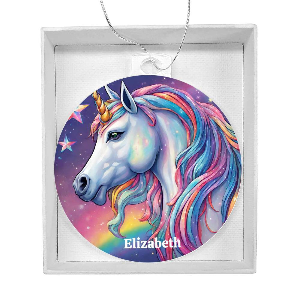 Unicorn Acrylic Christmas Ornament-[product type]