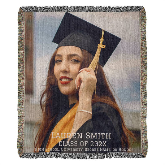 Personalized Class of 2024 Heirloom Woven Blanket Gift(Portrait)-[product type]