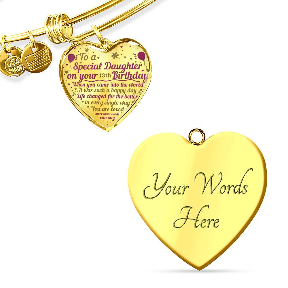 Personalized Birthday Year Heart Necklace and Bracelet with Engraving-[product type]