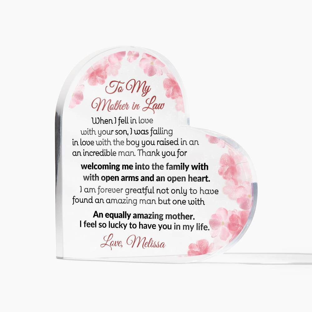 Mother in Law Heart Acrylic Plaque-[product type]