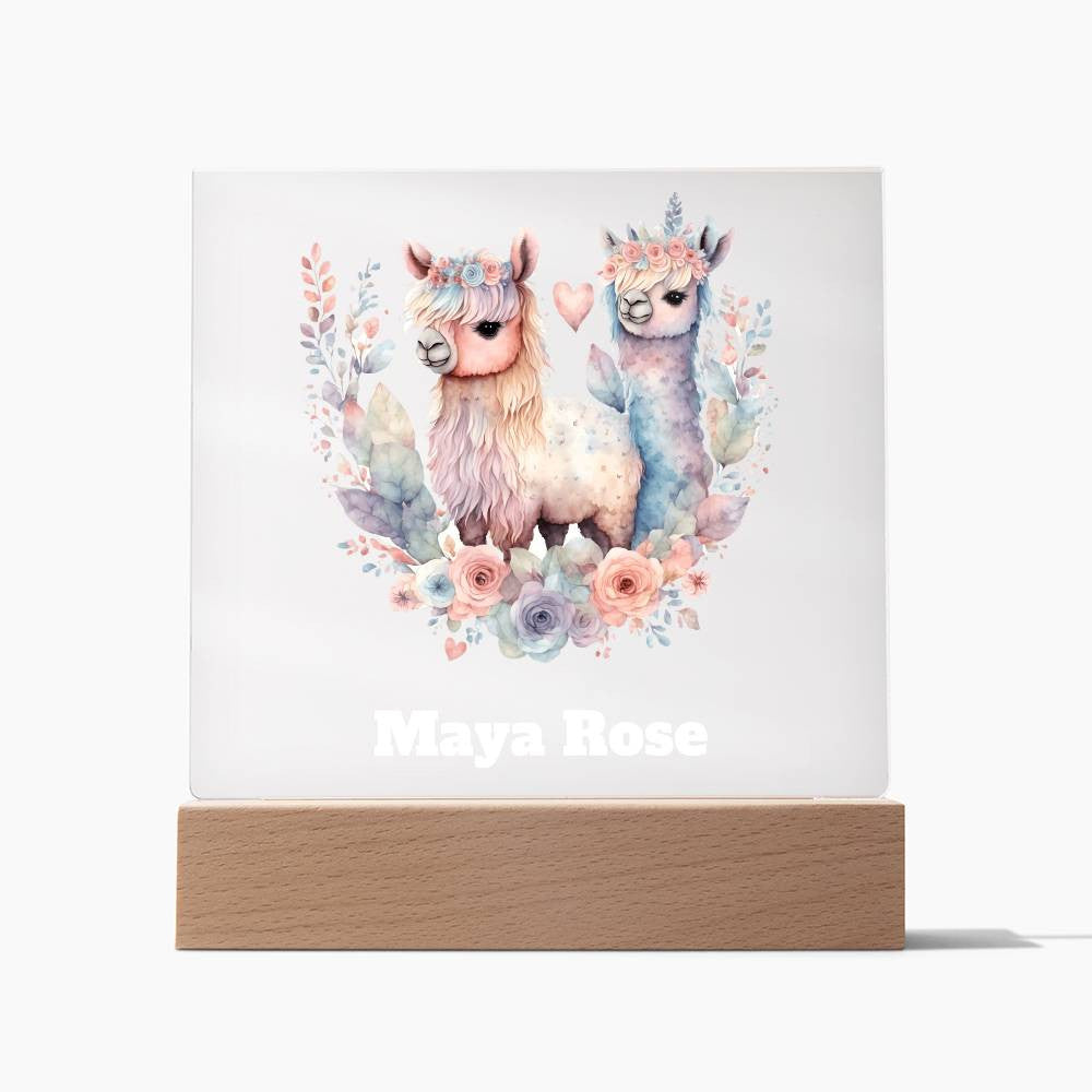 Llama Nightlight,  Baby Llama Kids Room Decor,  Llama Baby Gift,  Nursery Decor, Baby Shower Gift, Girls Bedroom Art, Alpaca , Girls Birthday Gift Idea-[product type]