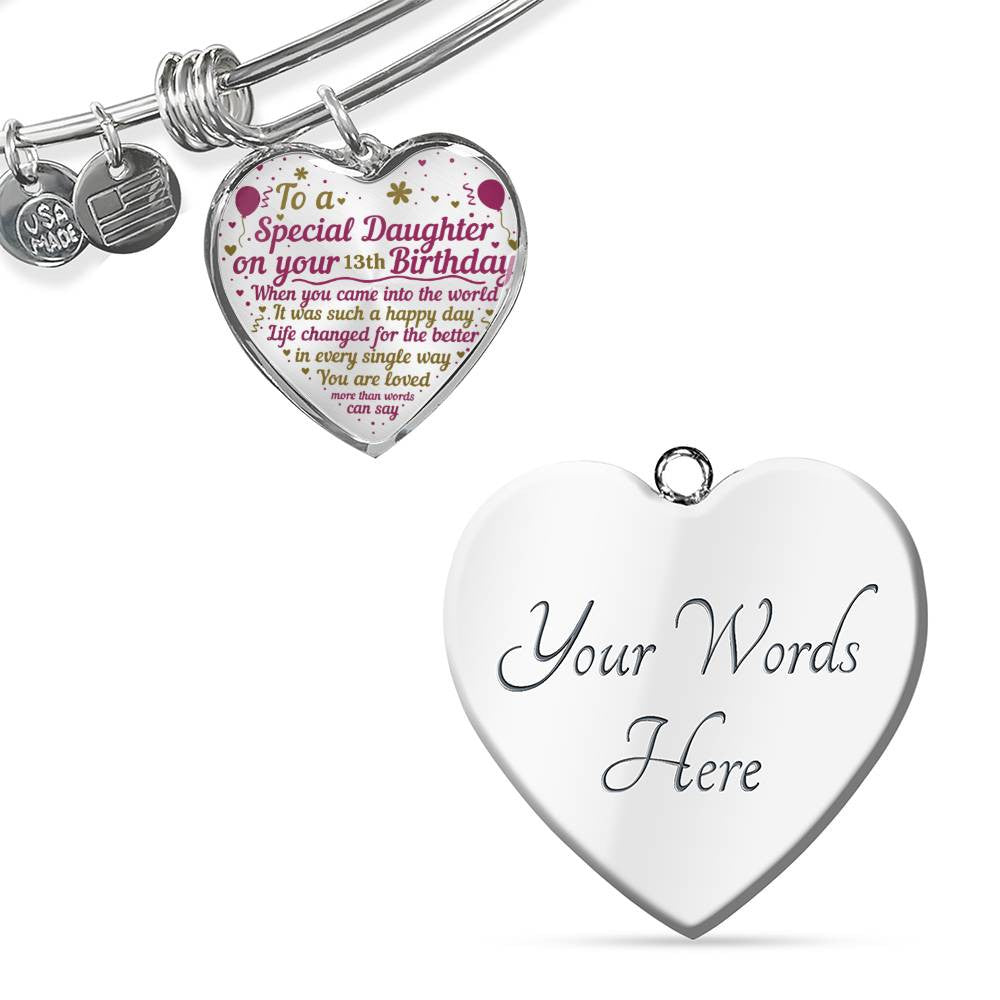 Personalized Birthday Year Heart Necklace and Bracelet with Engraving-[product type]