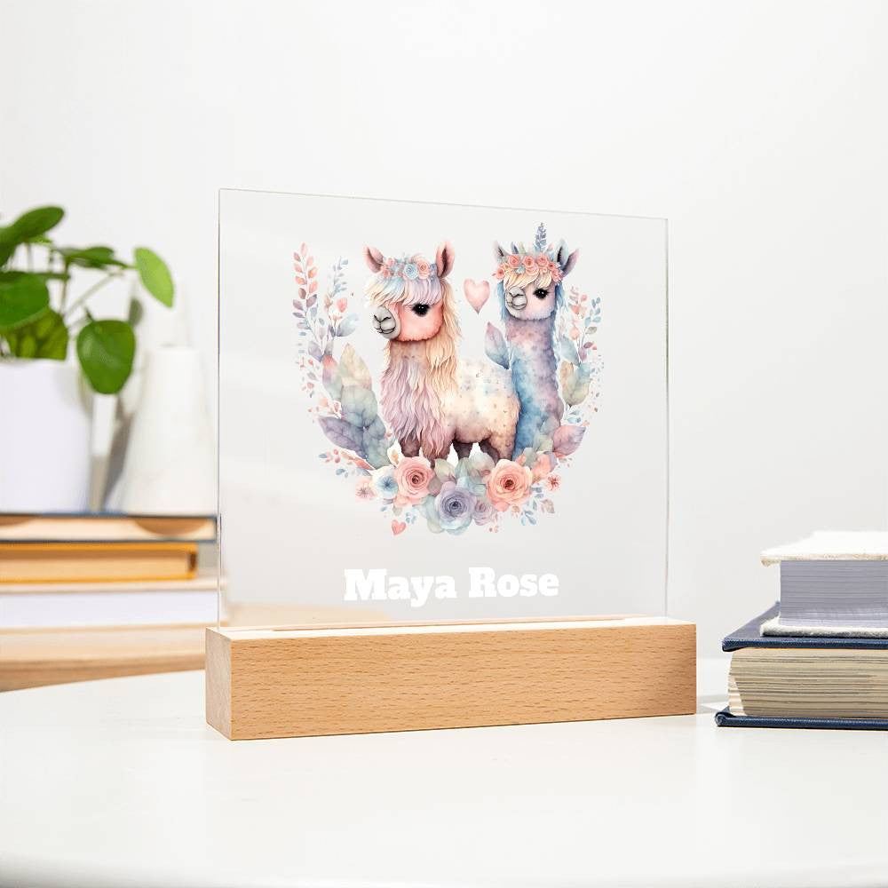 Llama Nightlight,  Baby Llama Kids Room Decor,  Llama Baby Gift,  Nursery Decor, Baby Shower Gift, Girls Bedroom Art, Alpaca , Girls Birthday Gift Idea-[product type]