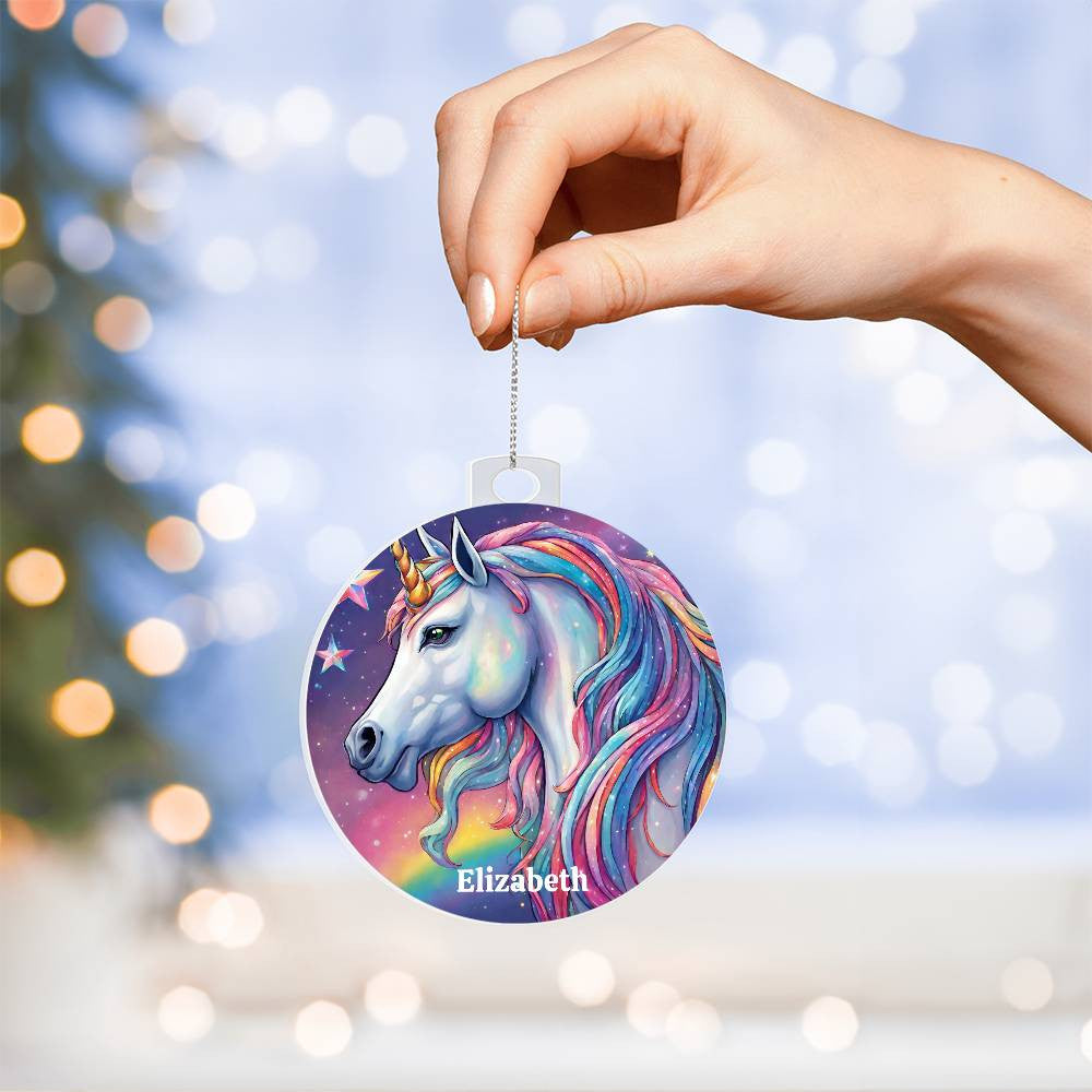 Unicorn Acrylic Christmas Ornament-[product type]