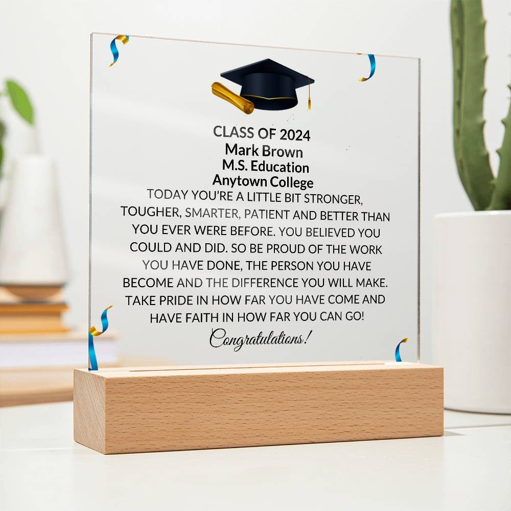 Masters Graduation, Master's degree, College Graduation Gift, Mba graduation, Mastered It, Mba Gifts for Her, Graduate School, Phd Graduation, Class of 2024, Personalized Acrylic Plaque, Bachelors Degree-[Heartfelt Family Gift]