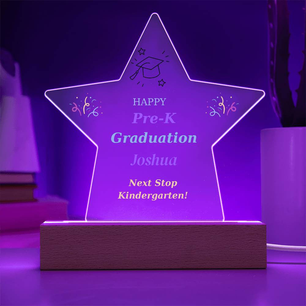 Kindergarten Graduation Plaque,  Preschool Grad,  Pre-K Graduate,  Nightlight, Last Day of School Gift, Pre School Gift, Class of 2036 2037-[product type]