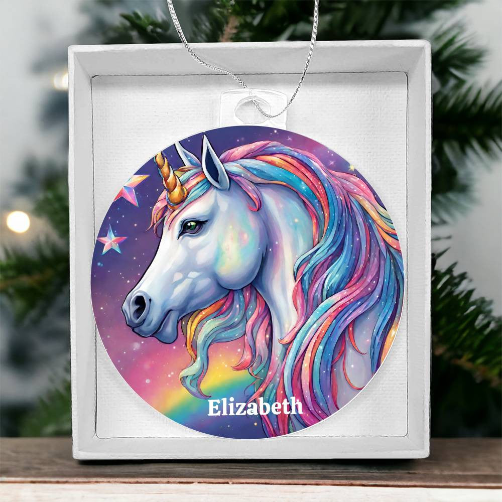 Unicorn Acrylic Christmas Ornament-[product type]