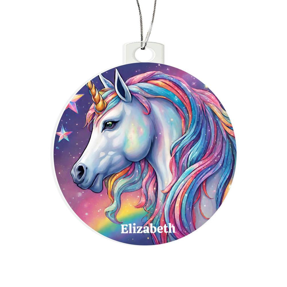 Unicorn Acrylic Christmas Ornament-[product type]