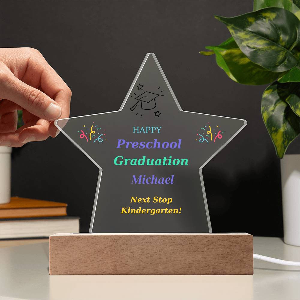 Kindergarten Graduation Plaque,  Preschool Grad,  Pre-K Graduate,  Nightlight, Last Day of School Gift, Pre School Gift, Class of 2036 2037-[product type]