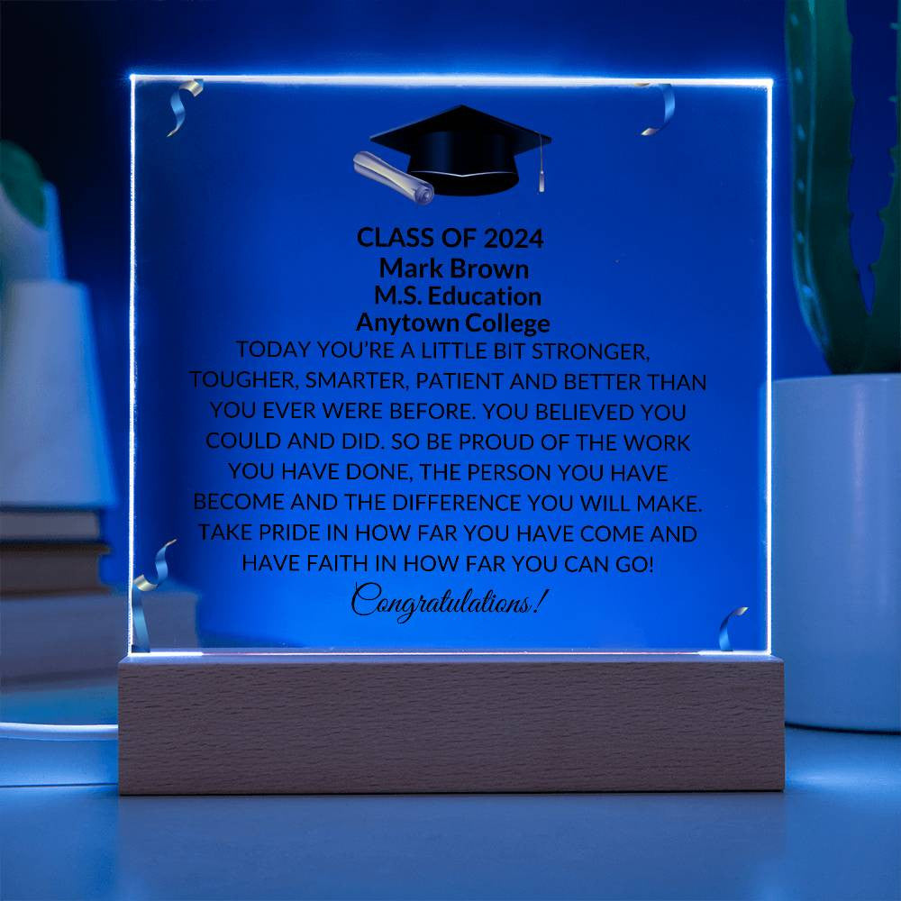 Masters Graduation, Master's degree, College Graduation Gift, Mba graduation, Mastered It, Mba Gifts for Her, Graduate School, Phd Graduation, Class of 2024, Personalized Acrylic Plaque, Bachelors Degree-[Heartfelt Family Gift]