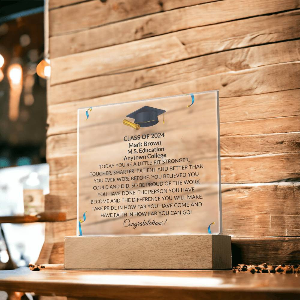 Masters Graduation, Master's degree, College Graduation Gift, Mba graduation, Mastered It, Mba Gifts for Her, Graduate School, Phd Graduation, Class of 2024, Personalized Acrylic Plaque, Bachelors Degree-[Heartfelt Family Gift]