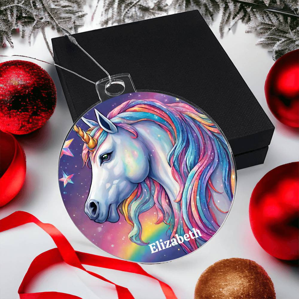 Unicorn Acrylic Christmas Ornament-[product type]