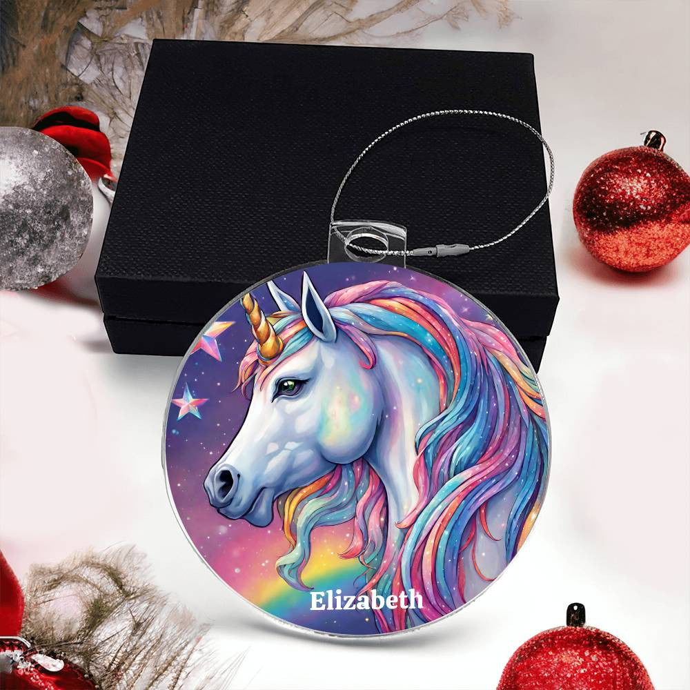 Unicorn Acrylic Christmas Ornament-[product type]