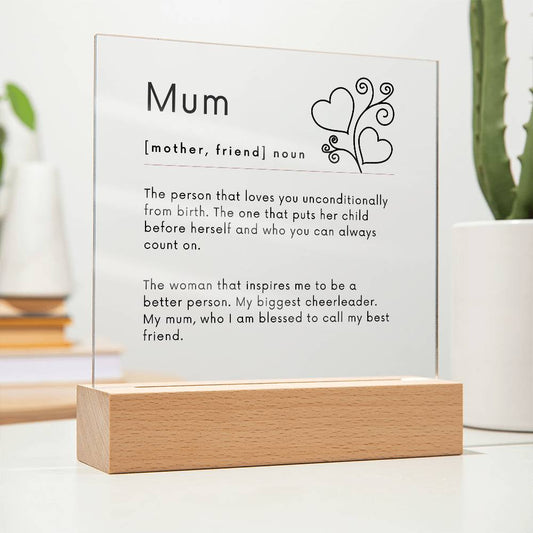 Mothers Day Gift for Mum Acrylic LED Plaque-[product type]