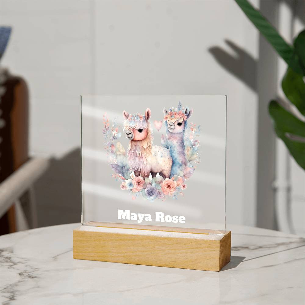 Llama Nightlight,  Baby Llama Kids Room Decor,  Llama Baby Gift,  Nursery Decor, Baby Shower Gift, Girls Bedroom Art, Alpaca , Girls Birthday Gift Idea-[product type]