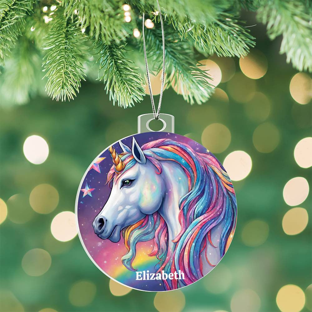 Unicorn Acrylic Christmas Ornament-[product type]