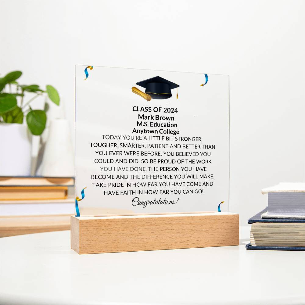 Masters Graduation, Master's degree, College Graduation Gift, Mba graduation, Mastered It, Mba Gifts for Her, Graduate School, Phd Graduation, Class of 2024, Personalized Acrylic Plaque, Bachelors Degree-[Heartfelt Family Gift]