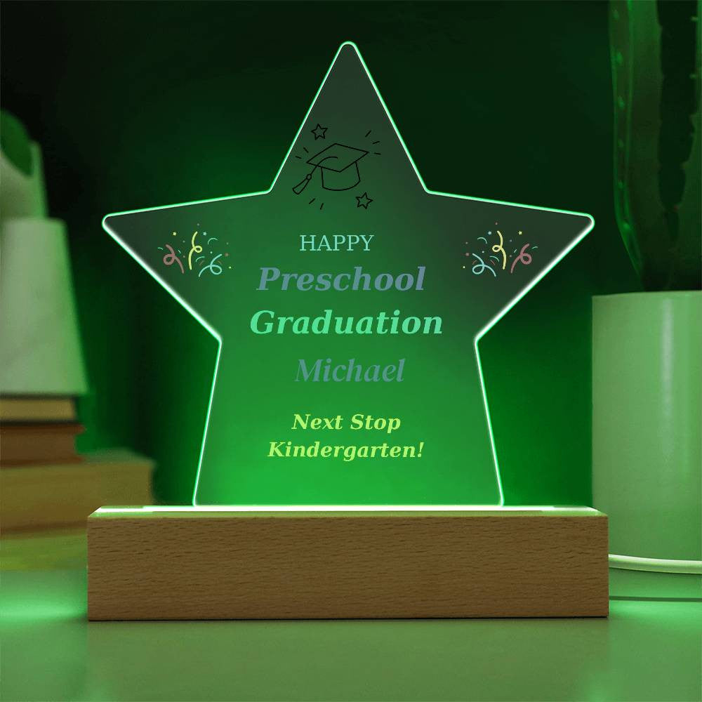 Kindergarten Graduation Plaque,  Preschool Grad,  Pre-K Graduate,  Nightlight, Last Day of School Gift, Pre School Gift, Class of 2036 2037-[product type]