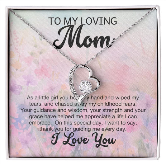 To My Loving Mom Forever Love Heart Necklace-FashionFinds4U