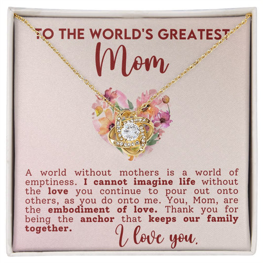 World's Greatest Mom Love Knot Necklace-FashionFinds4U